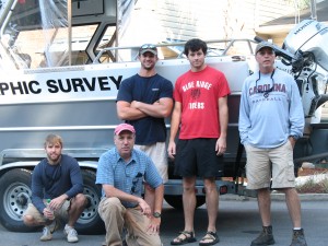 Some of CSE's survey crew in front of RV Congaree River